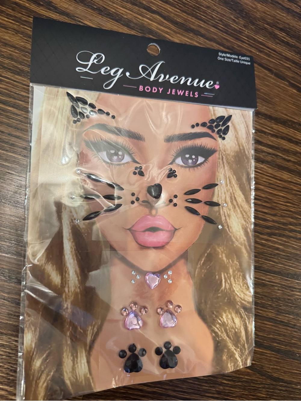 Leg Avenue Black and Pink Face & Paw Body Jewels